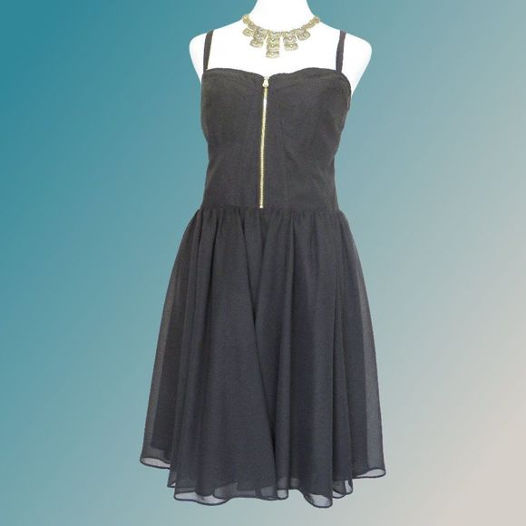 Little Black Chiffon Dress by Guess With Straps or Strapless......625 - Picture 1 of 13
